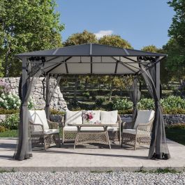 COFFEE SET 5 PLACES NATERIAL IDYLL TABLE 2 ARMCHAIRS AND SOFA ALUMINIUM AND NATURAL WICKER