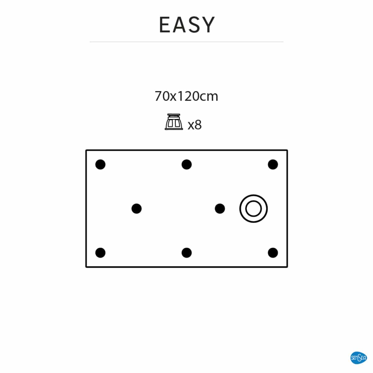 Bricocenter PIATTO DOCCIA EASY BIANCO LUCIDO 70X120