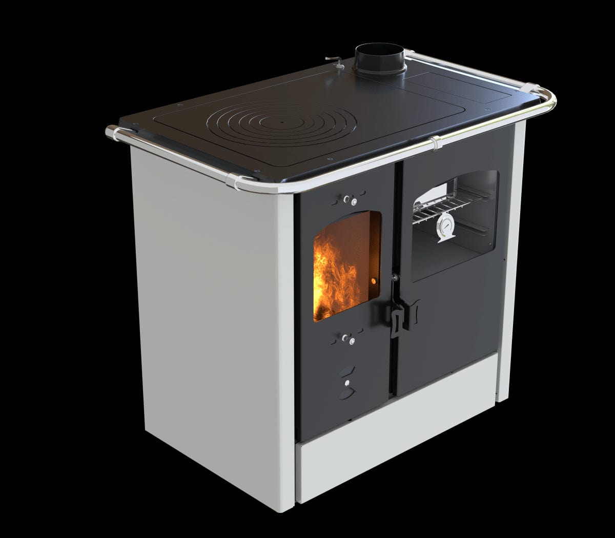 Bricocenter STUFA CUCINA A LEGNA ATENA CON FORNO POTENZA NOMINALE 8,35 KW COLORE BIANCO