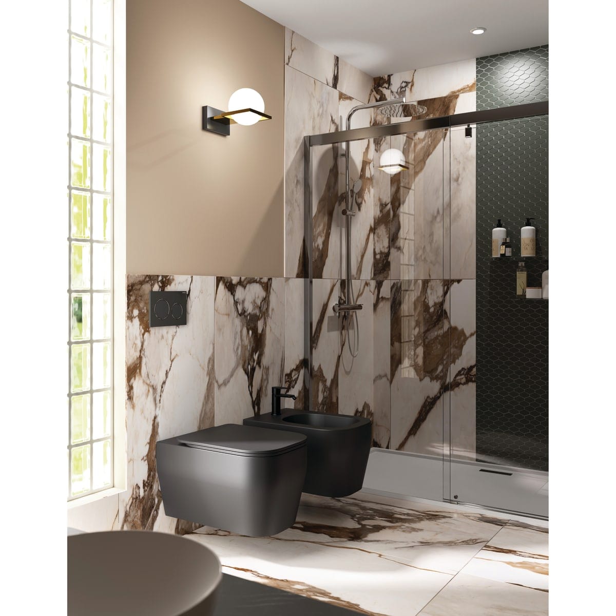 Bricocenter MISCELATORE BIDET PLANO CON SCARICO NERO OPACO