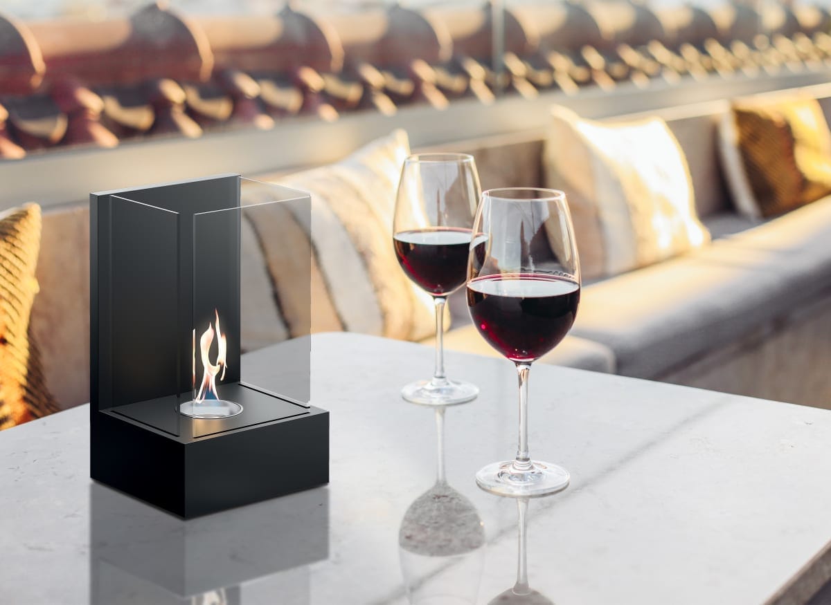 Bricocenter ALTEA BLACK WALL/TABLE BIOFIREPLACE