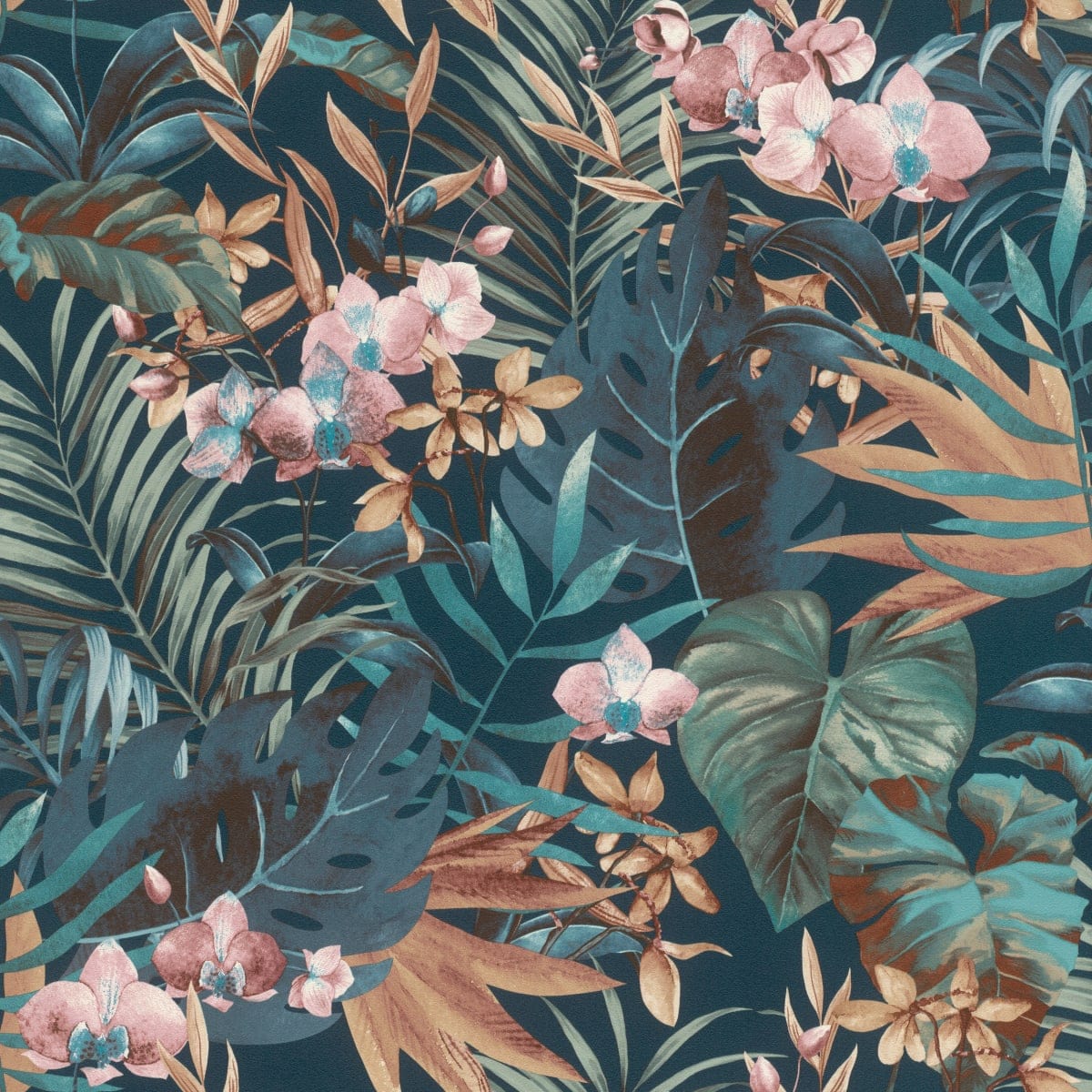 Bricocenter ORCHID AND BLUE FERN WALLPAPER 53CMX10.5M