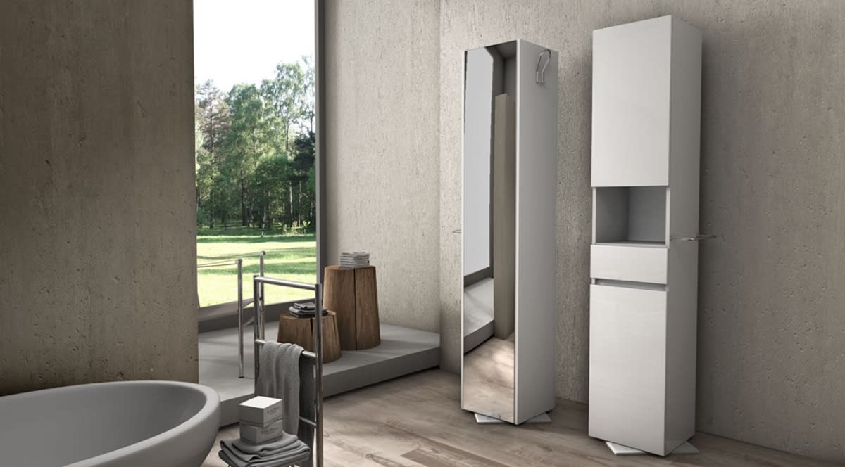 ELISE COLUMN SWIVEL W36.5 D36.5 H190 1 DRAWER 2 DOORS WHITE