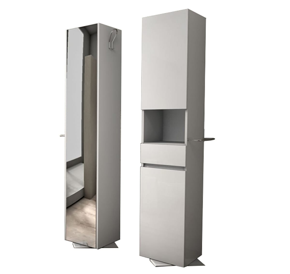 ELISE COLUMN SWIVEL W36.5 D36.5 H190 1 DRAWER 2 DOORS WHITE