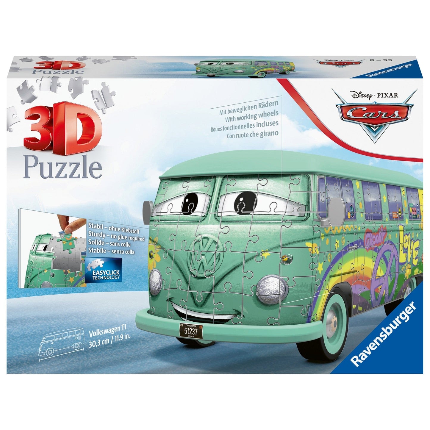 Toys 184 Piece 3D Puzzle - Cars: Fillmore, Volkswagen Van