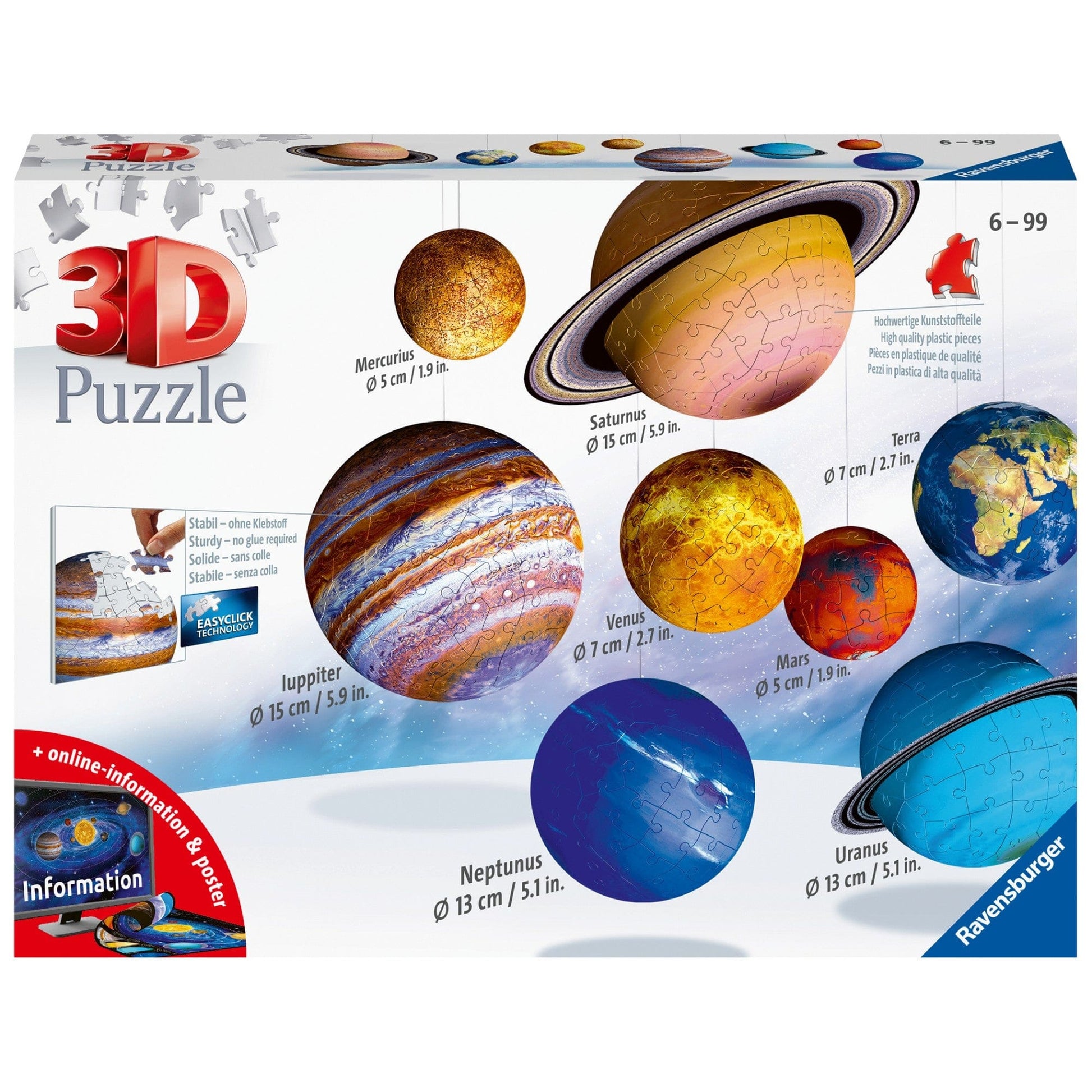 Toys 522 Piece 3D Puzzle - The Solar System