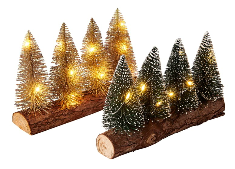 DANI Decorative trees with 10 golden LED lights, H 12 x L 20 cm