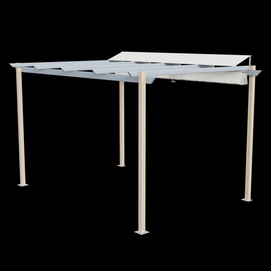 Bricocenter OMEGA NATERIAL ALUMINUM PERGOLA 282X400 WOOD EFFECT