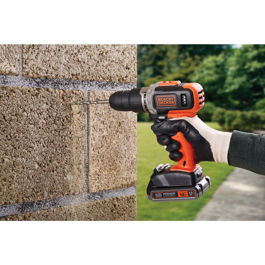 18V PERCUSSION SCREW DRILL WITH DOUBLE BATTERY 1.5Ah, 120 ACCESSORIES SOFT BAG