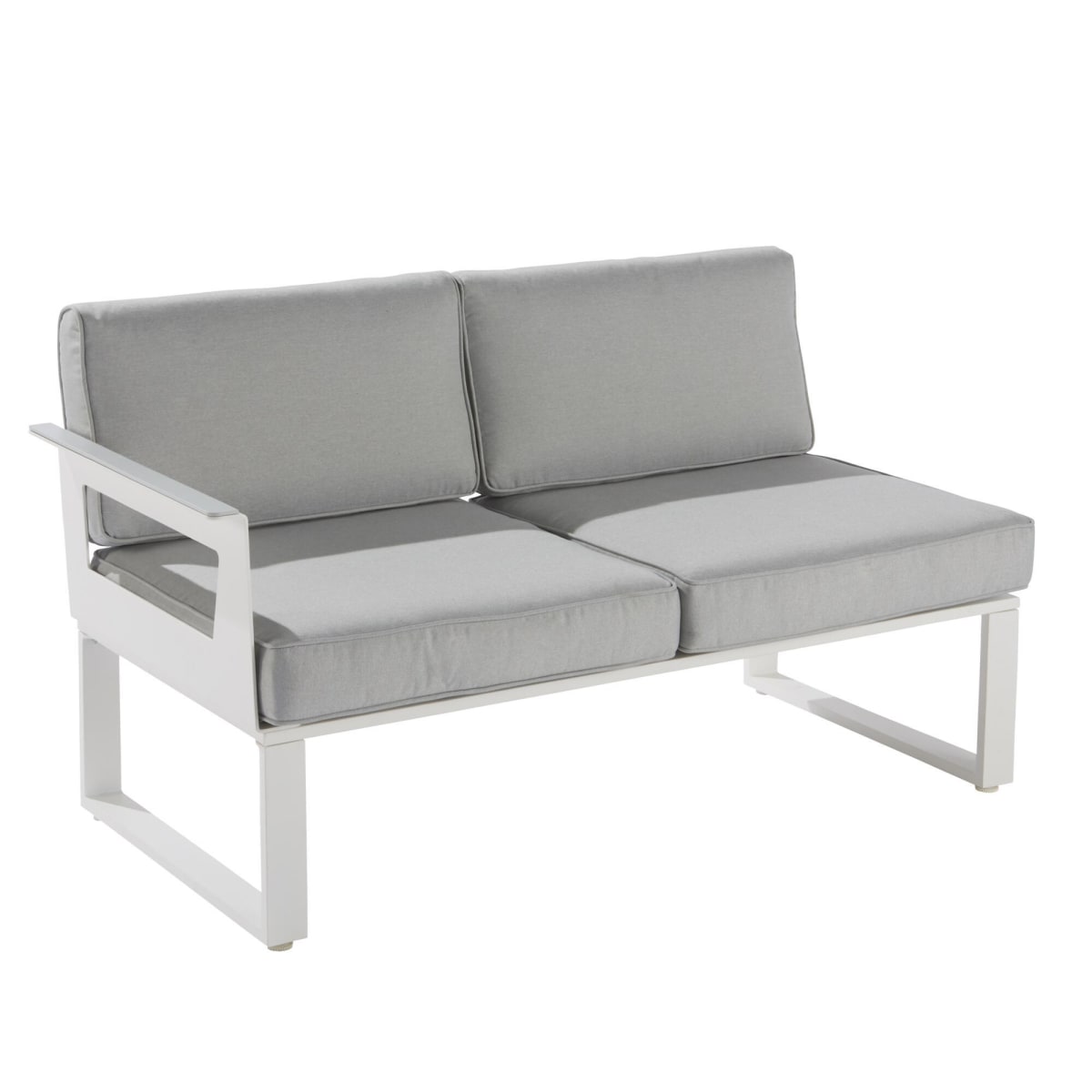 COFFEE SET NATERIAL ODYSSEA SOFA 2 ARMCHAIRS AND ALUMINIUM TABLE WHITE