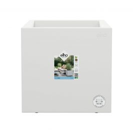 VIVO NEXT SQUARE 30 WHITE VASE, WITH WHEELS AND WATER RESERVE