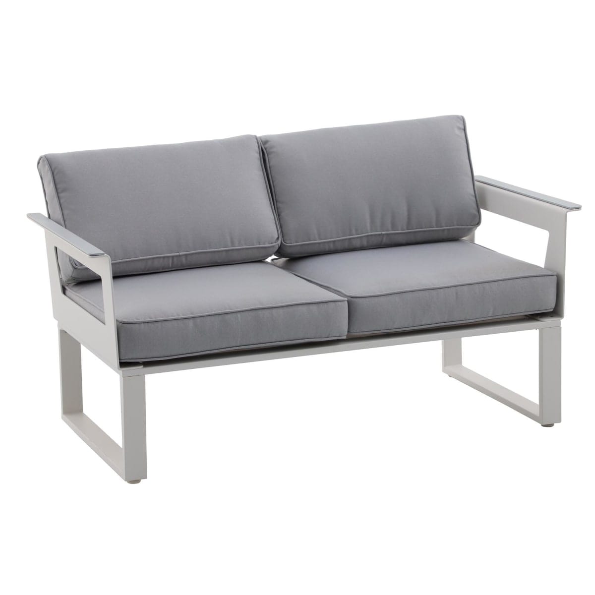 Bricocenter COFFEE SET NATERIAL ODYSSEA SOFA 2 ARMCHAIRS AND ALUMINIUM TABLE WHITE
