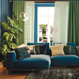 SOFTY GREEN FILTER CURTAIN 200X280 CM WITH HIDDEN LOOP AND WEBBING