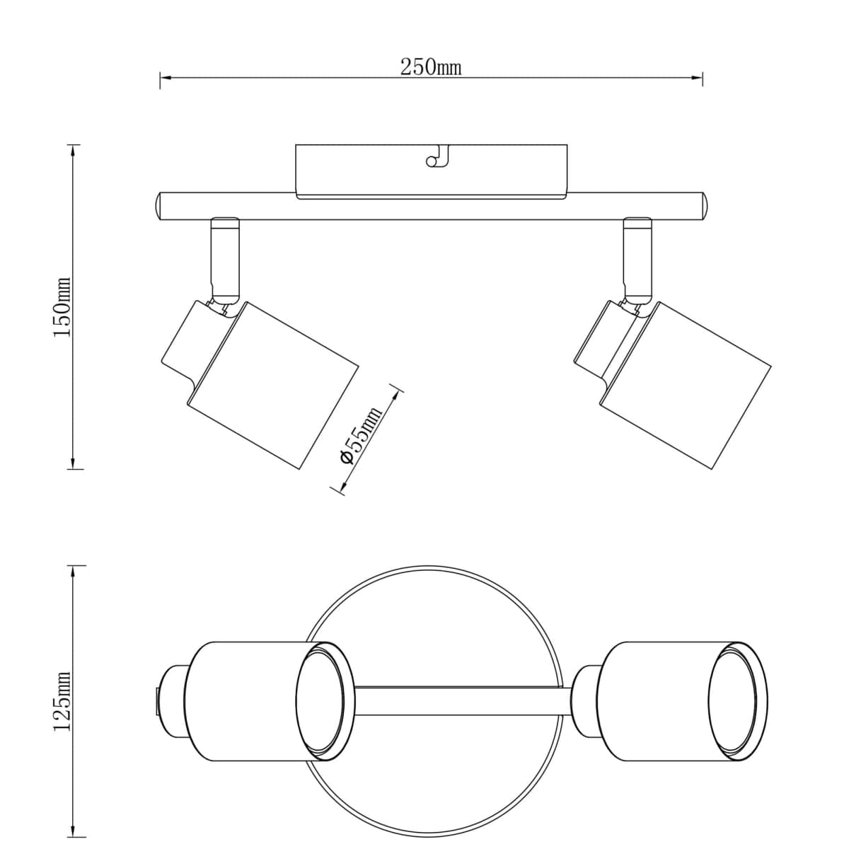 Bricocenter TEKLA SPOTLIGHTS METAL CHROME 2XGU10=50W