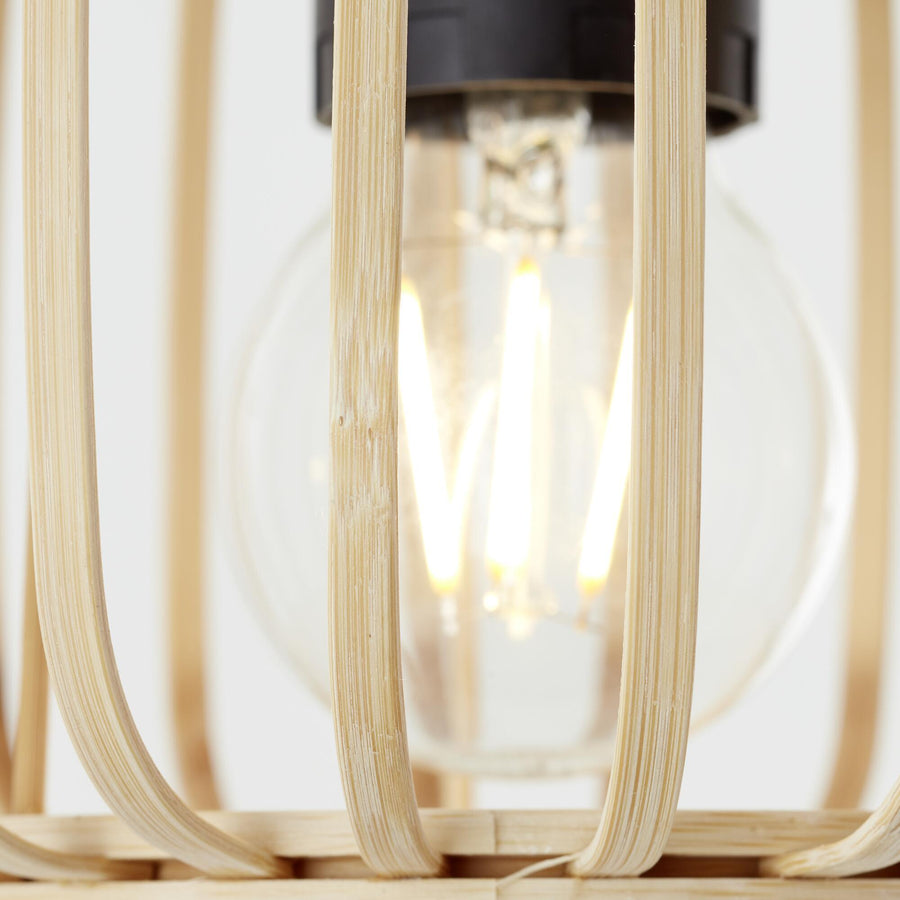 Lampadario pecan metallo e bamboo l70 cm 3xe27=50w