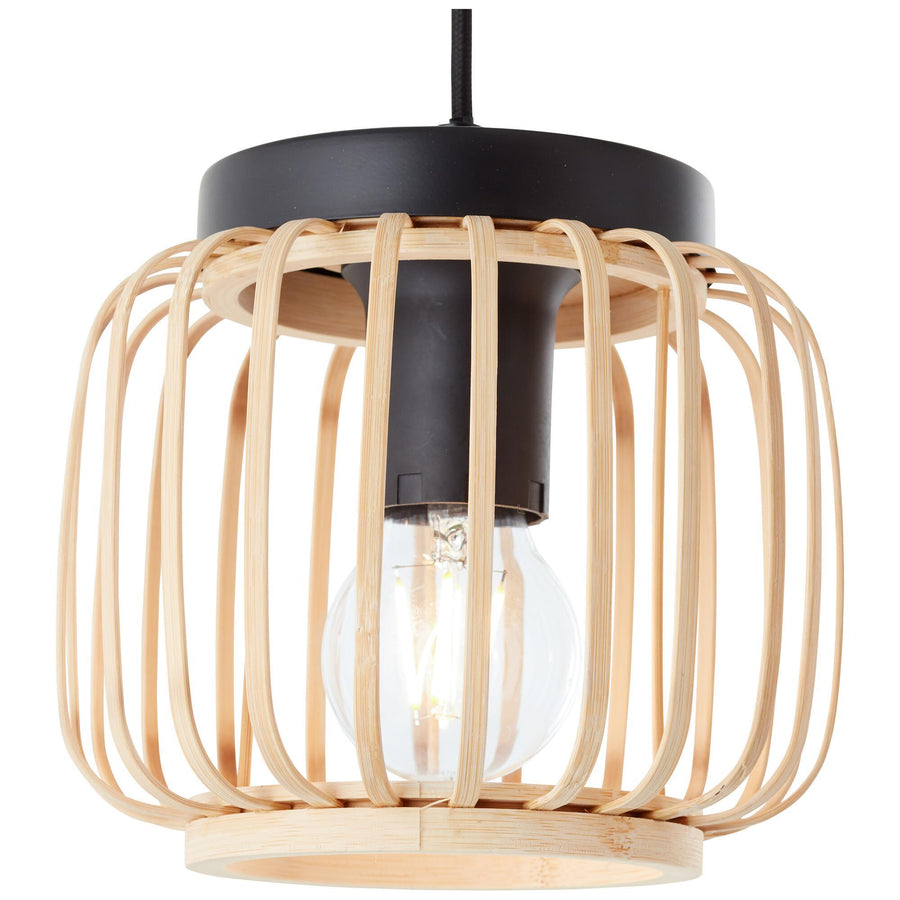 Lampadario pecan metallo e bamboo l70 cm 3xe27=50w