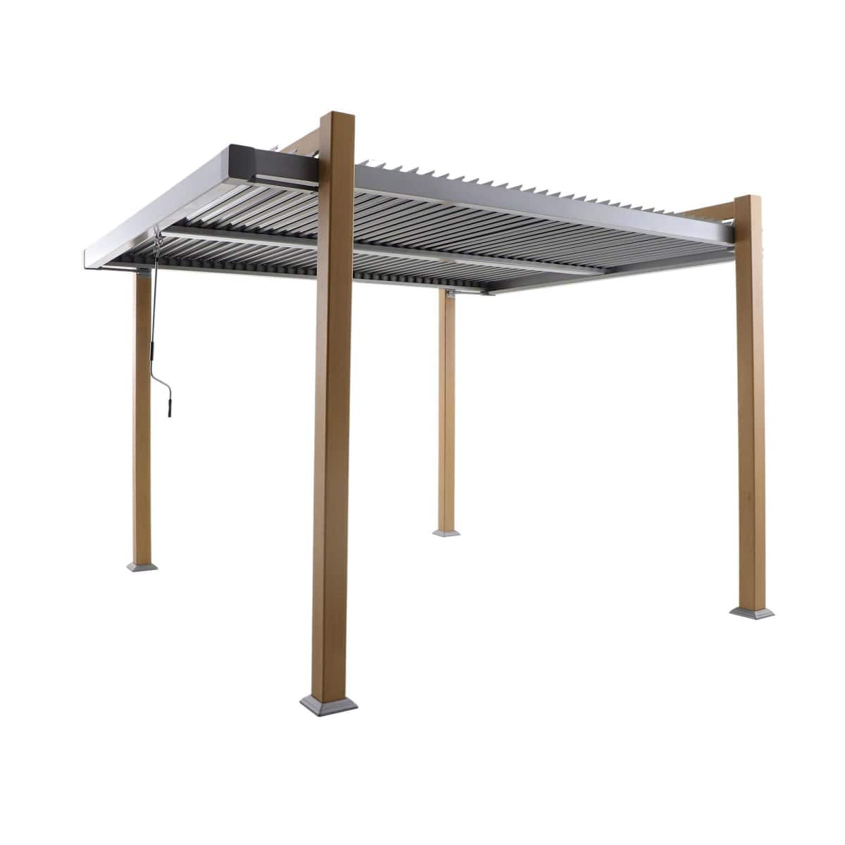 Bricocenter PERGOLA NATERIAL ODYSSEA 360X320 WOOD-EFFECT ALUMINIUM