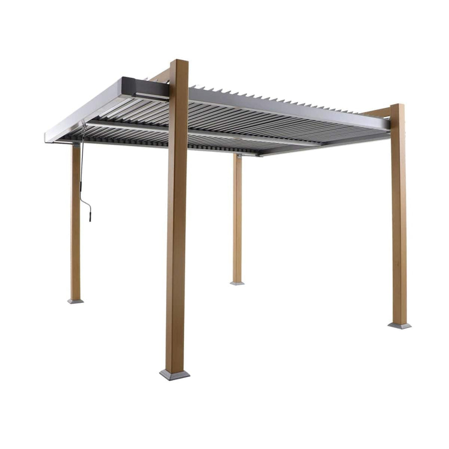 Bricocenter PERGOLA NATERIAL ODYSSEA 360X320 WOOD-EFFECT ALUMINIUM