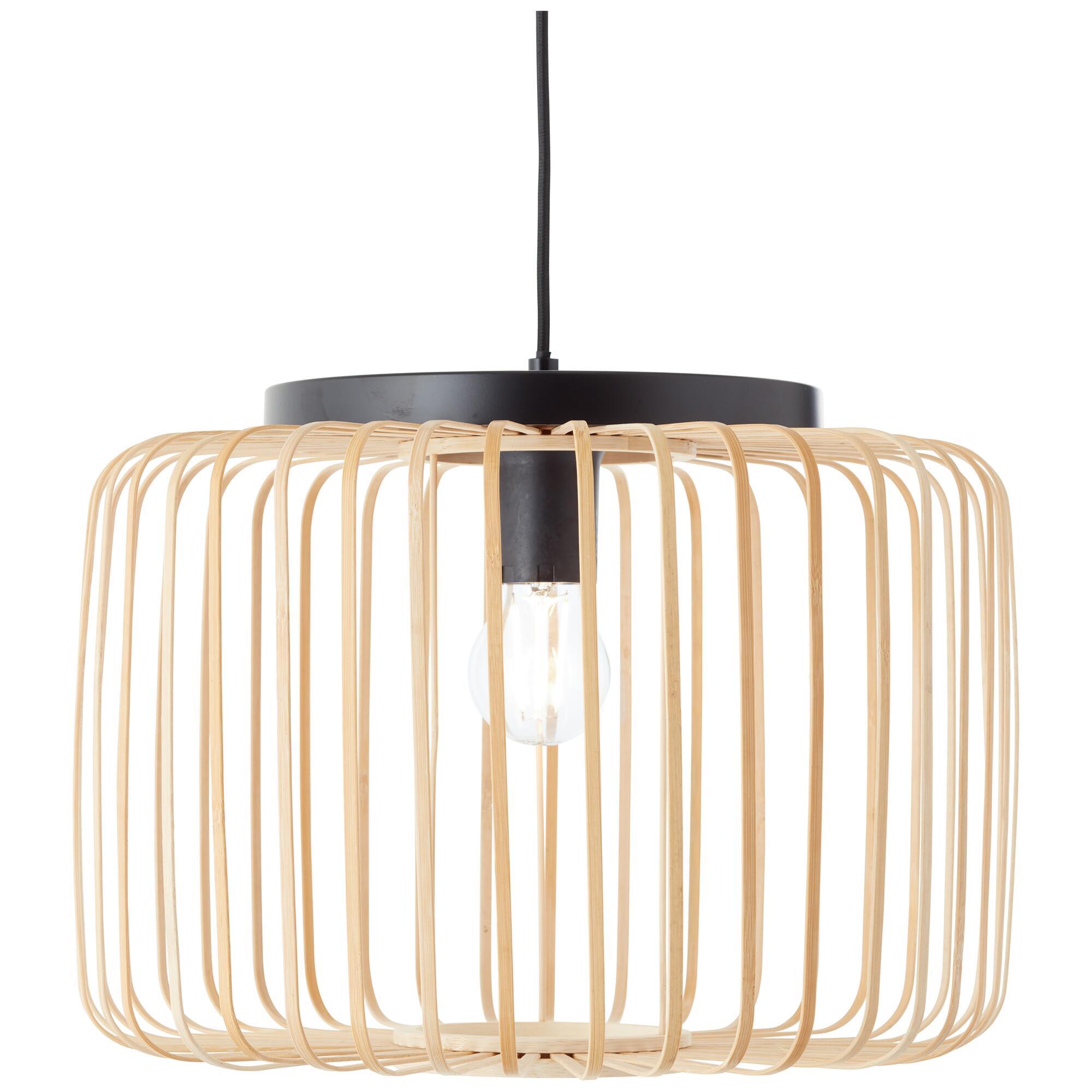 Pecan metal and bamboo chandelier, d38 cm, E27 = 50W