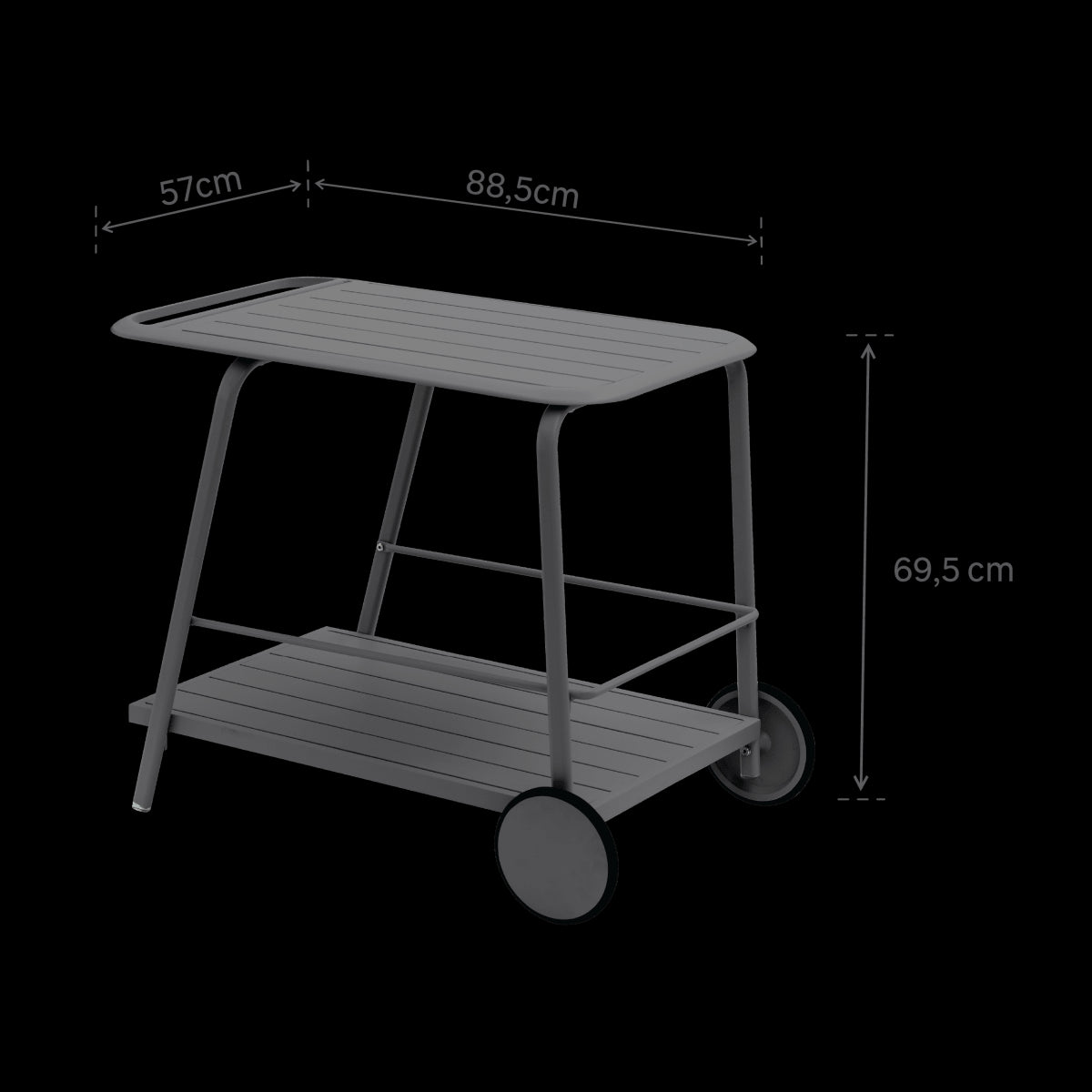 GARDEN TROLLEY IDAHO NATERIAL 88.5X57X69.5 ANTHRACITE