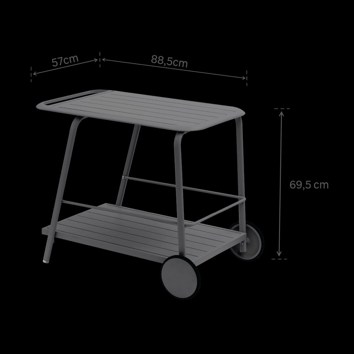 Bricocenter GARDEN TROLLEY IDAHO NATERIAL 88.5X57X69.5 ANTHRACITE
