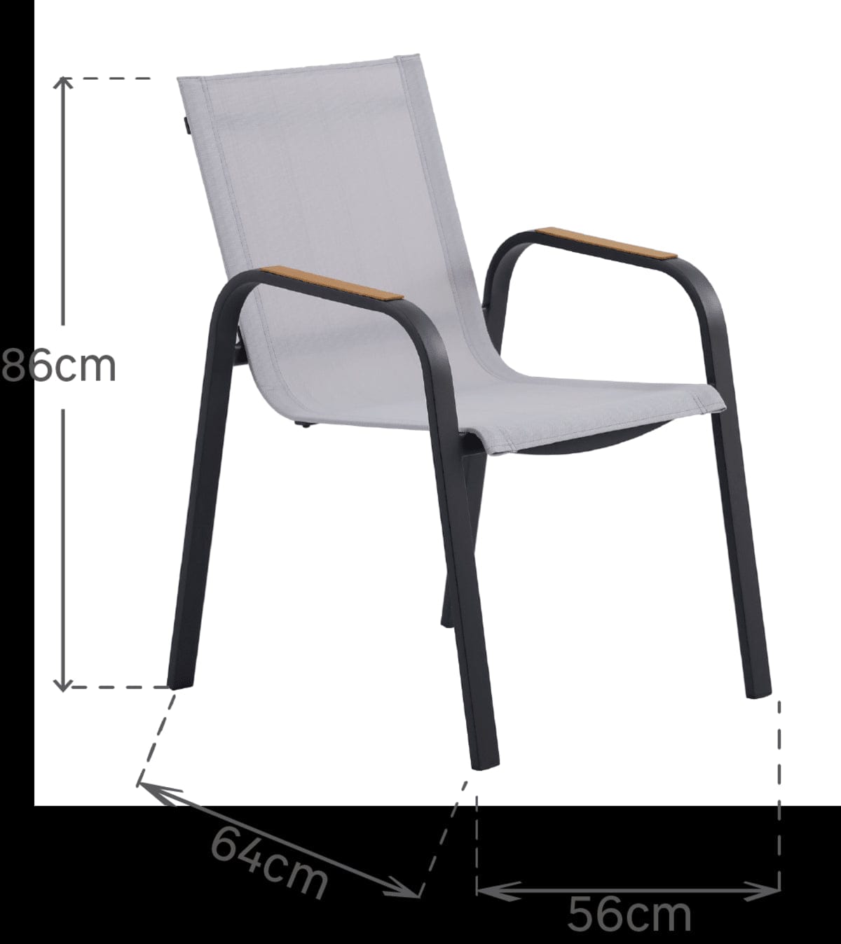 Bricocenter NATERIAL CALYPSO ALUMINIUM TEXTILENE GREY CHAIR