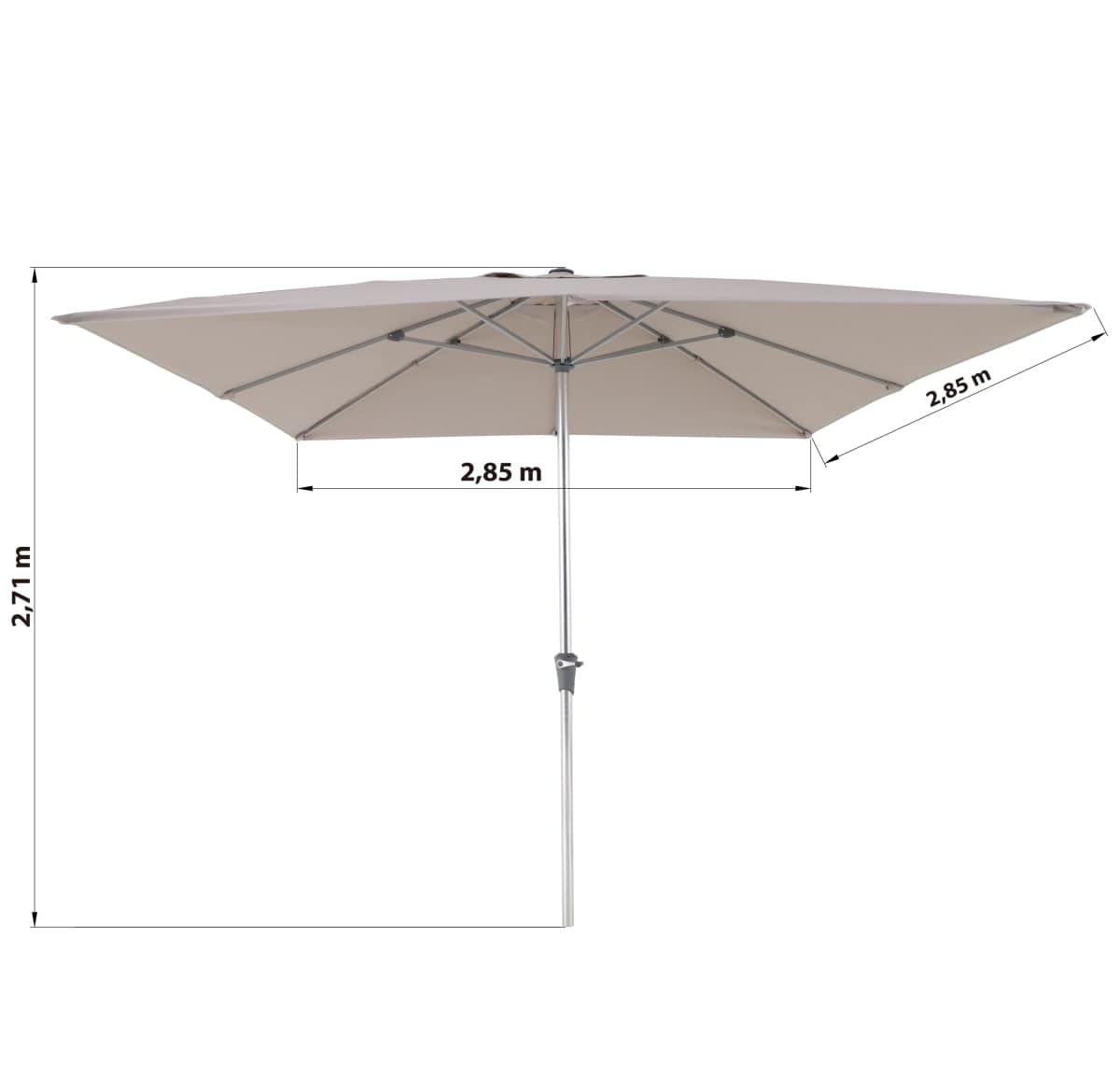 Bricocenter NATERIAL AURA II ALUMINIUM 290X290 250G TAUPE CENTRAL PARASOL