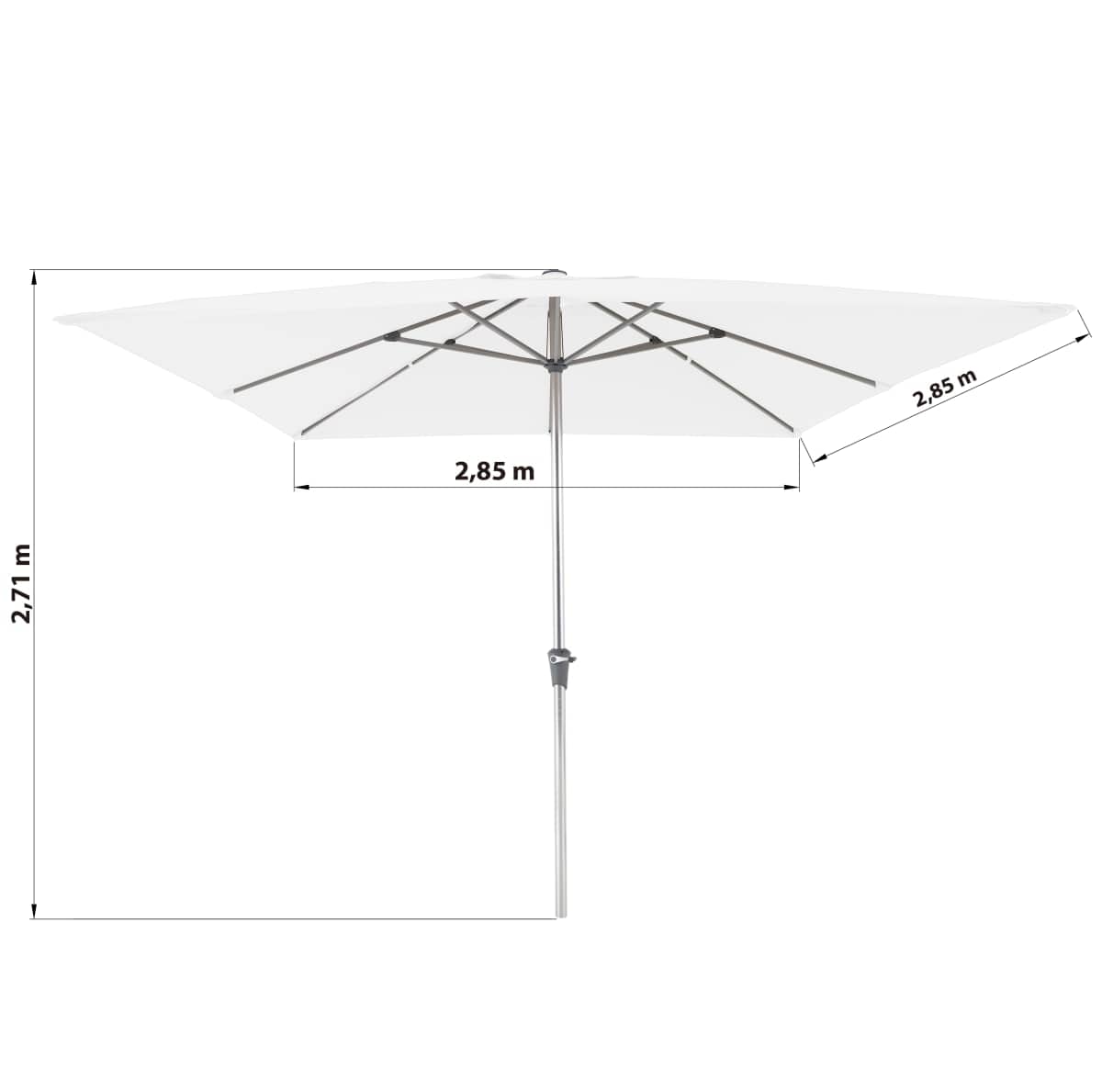 Bricocenter NATERIAL AURA II CENTRAL ALUMINIUM 290X290 250G WHITE UMBRELLA