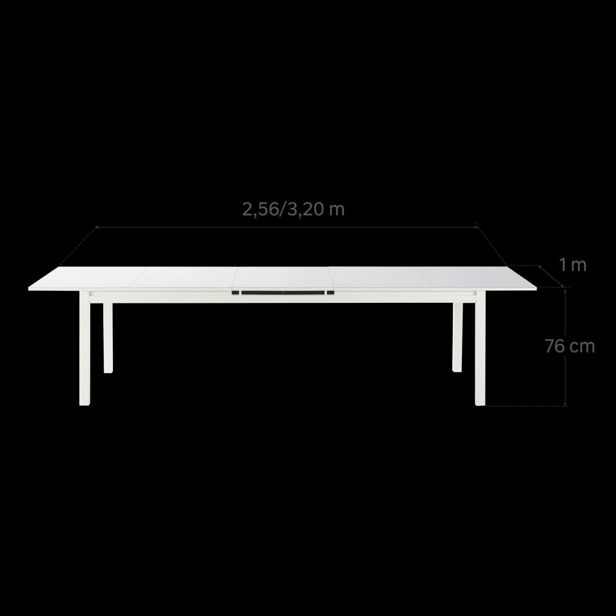 Bricocenter TABLE NATERIAL ODYSSEA II EASY ALUMINIUM GLASS 256/320X100 WHITE