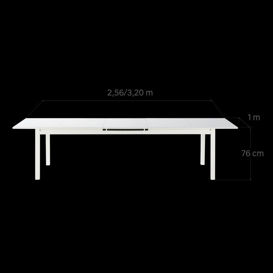 Bricocenter TABLE NATERIAL ODYSSEA II EASY ALUMINIUM GLASS 256/320X100 WHITE