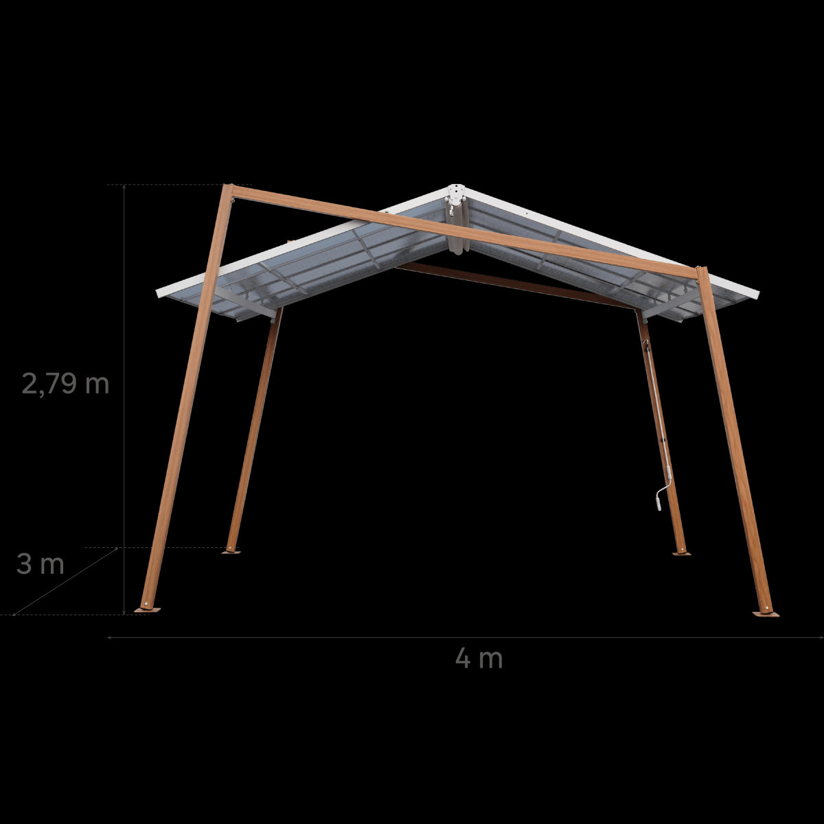 GAZEBO CHALET NATERIAL OXIA 4X3X4 ALUMINUM AND STEEL POLYESTER 160GR