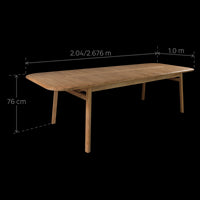 EXTENSIBLE TABLE NATERIAL AURORA PREMIUM FSC TEAK 204/268X100X76