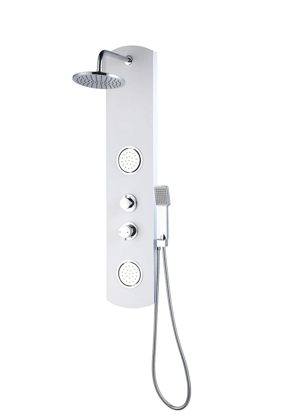 Bricocenter PVC KOLOA HYDRO COLUMN 110X20 SHOWER HEAD DIAM 20 CM+ HAND SHOWER +2 HYDROJETS WITH MIXER