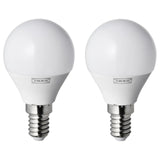RYET LED bulb E14 250 lumen, globe opal white, 2 pack