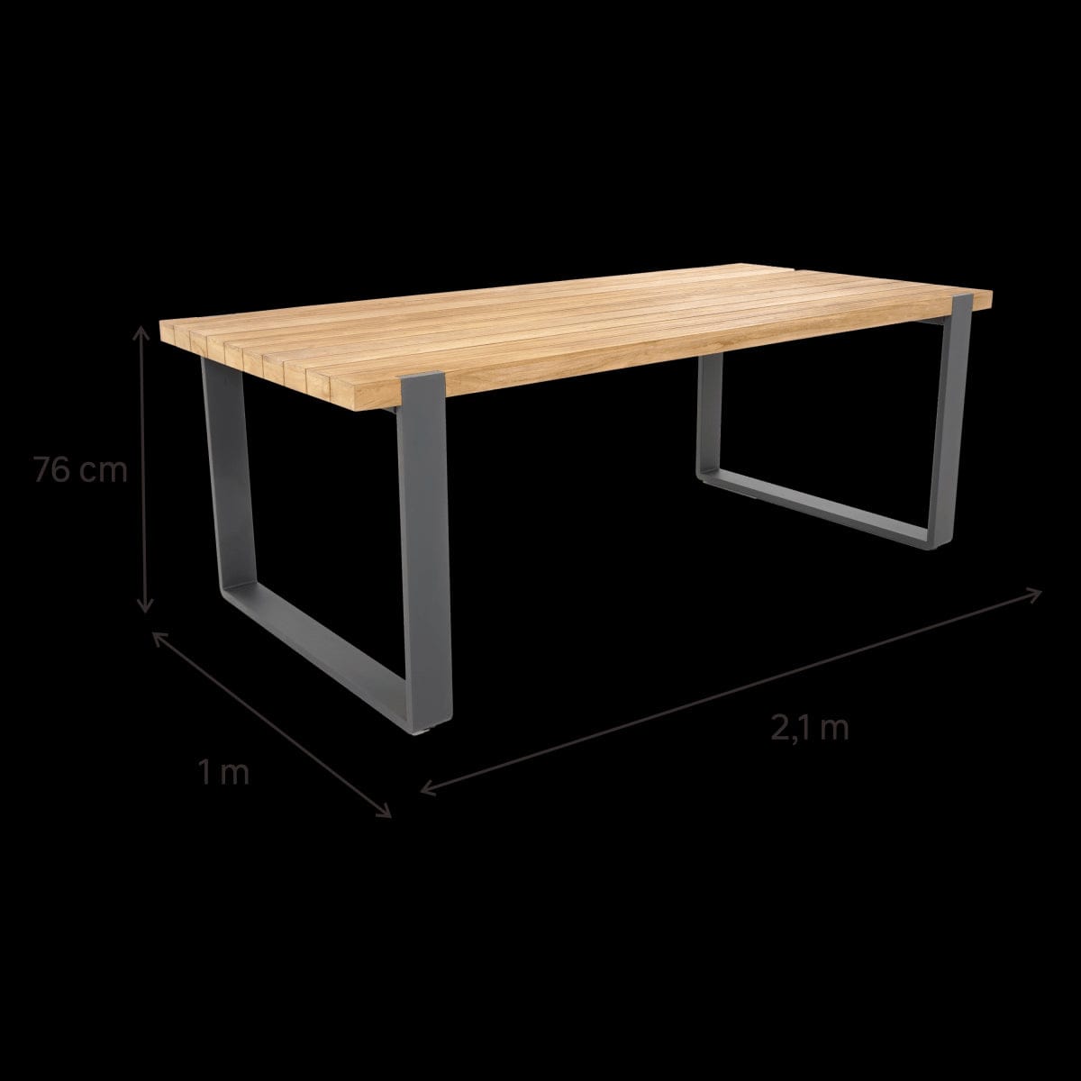 Bricocenter BERMEO NATERIAL BERMEO FIXED TABLE 210X100X78 ALUMINUM TEAK