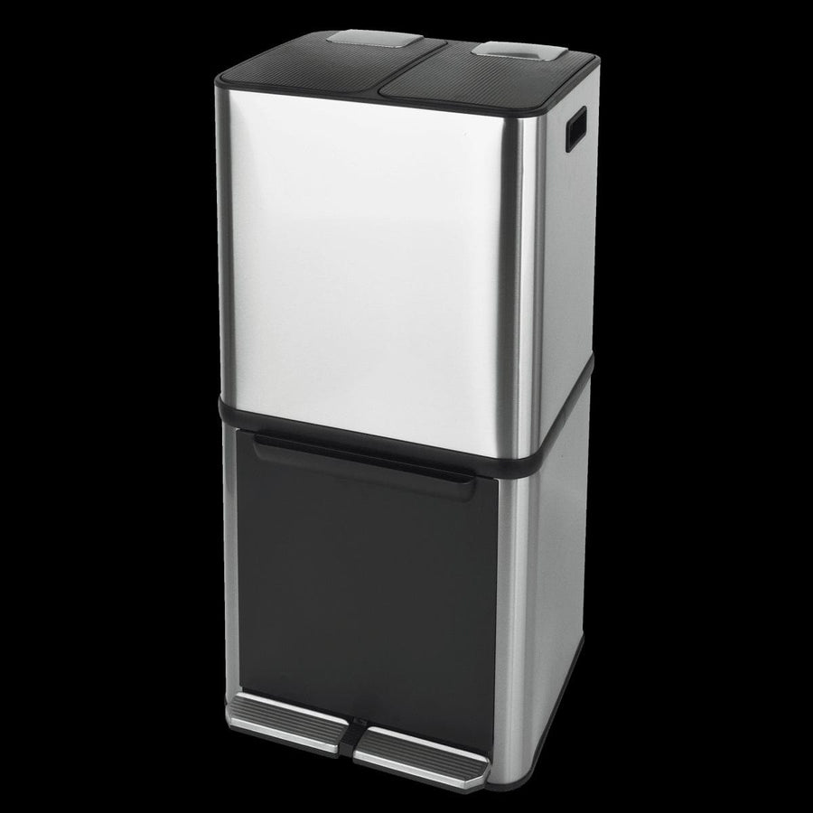 Bricocenter PEDAL BIN 2X15L AND SINGLE CONTAINER 20L, STAINLESS STEEL, SOFT CLOSING