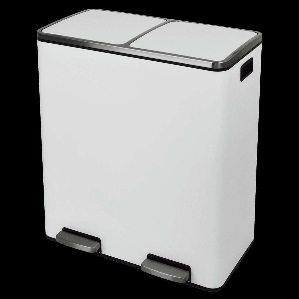 Bricocenter PEDAL BIN 2X30LT, WHITE STEEL, SOFT CLOSING