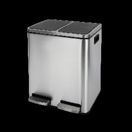 2X15L PEDAL DUSTBIN, STAINLESS STEEL, SOFT CLOSING