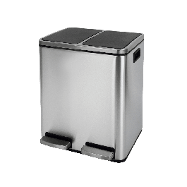2X15L PEDAL DUSTBIN, STAINLESS STEEL, SOFT CLOSING