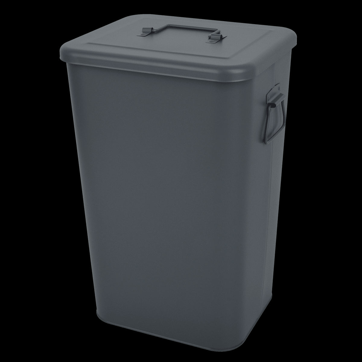 GREY METAL DUSTBIN LT 26 WITH LID