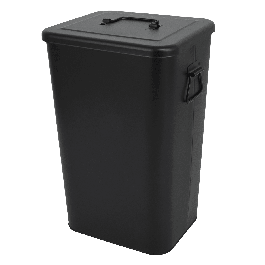 BLACK METAL DUSTBIN LT 26 WITH LID