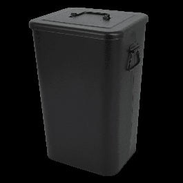 BLACK METAL DUSTBIN LT 26 WITH LID
