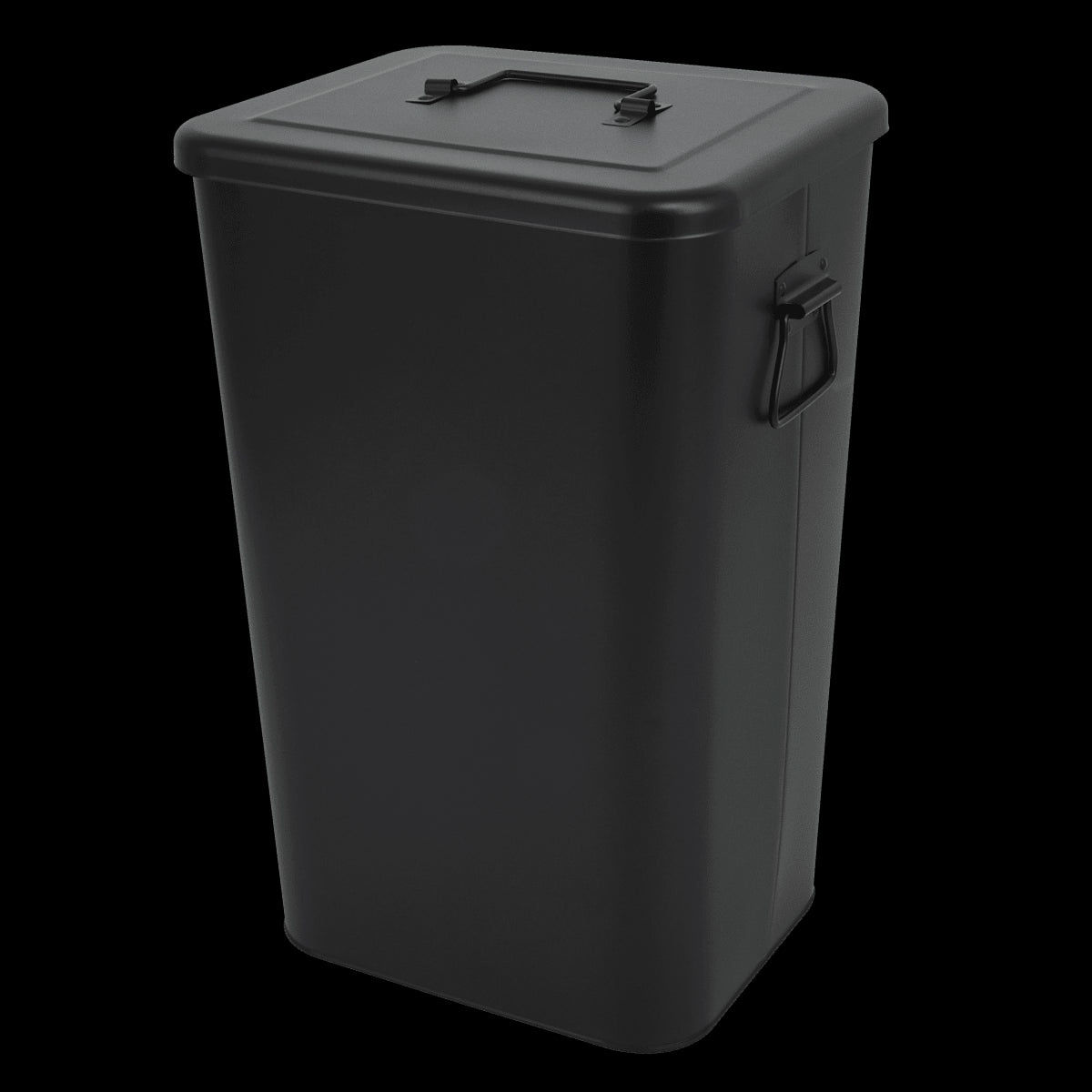 BLACK METAL DUSTBIN LT 26 WITH LID