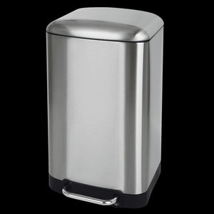 Bricocenter 30L SLIM PEDAL BIN, STAINLESS STEEL, FINGERPRINT RESISTANT, SOFT CLOSURE