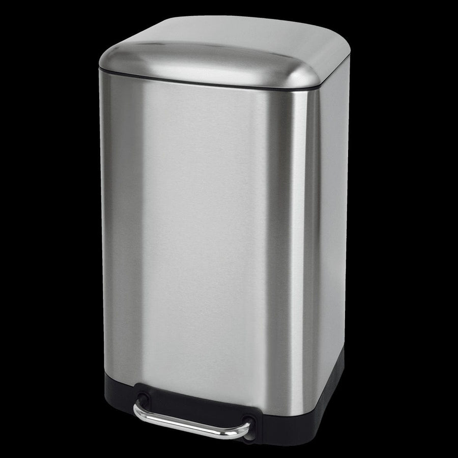 Bricocenter 30L SLIM PEDAL BIN, STAINLESS STEEL, FINGERPRINT RESISTANT, SOFT CLOSURE