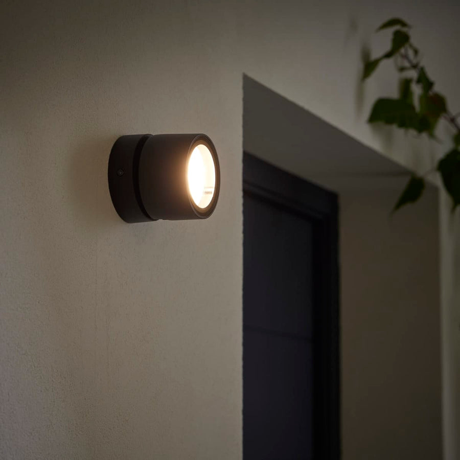 Bricocenter ORTEGA ALUMINIUM WALL LIGHT BLACK D10XH9 CM GX53=25W ADJUSTABLE IP44