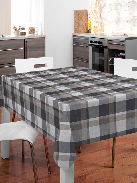 *140 cm tartan oilcloth tablecloth with non-woven backing