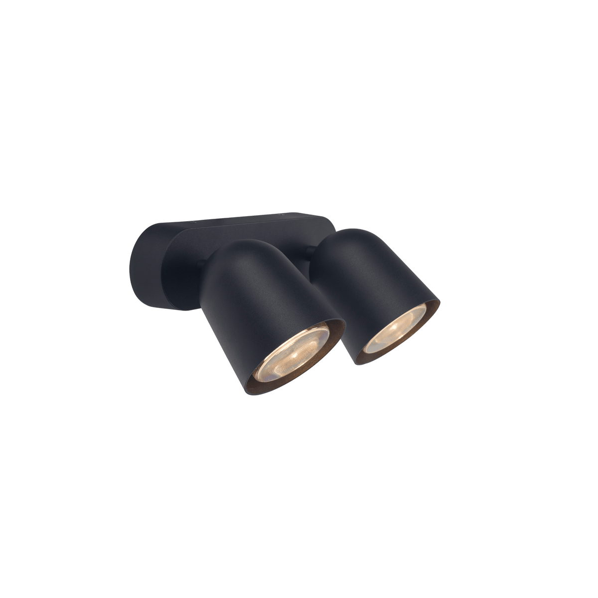 Philly wall light, black aluminium, 26 x 12.8 x h17 cm, 2 x GU10 = 25 W, IP44