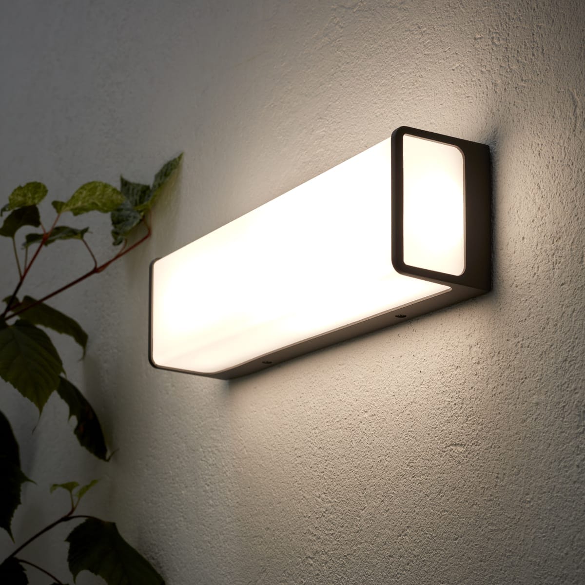 Bricocenter TELIN ALUMINUM ANTHRACITE WALL SCONCE 35X8X10CM LED 34W NATURAL LIGHT IP44
