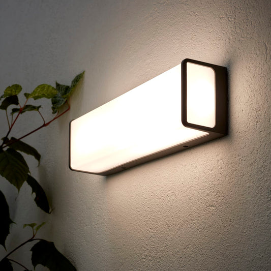 Bricocenter TELIN ALUMINUM ANTHRACITE WALL SCONCE 35X8X10CM LED 34W NATURAL LIGHT IP44